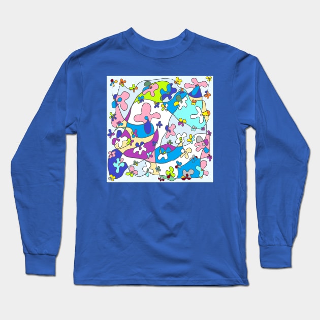 one line drawing, flower Long Sleeve T-Shirt by zzzozzo